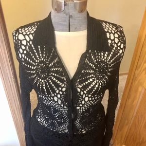 Long crochet cardigan